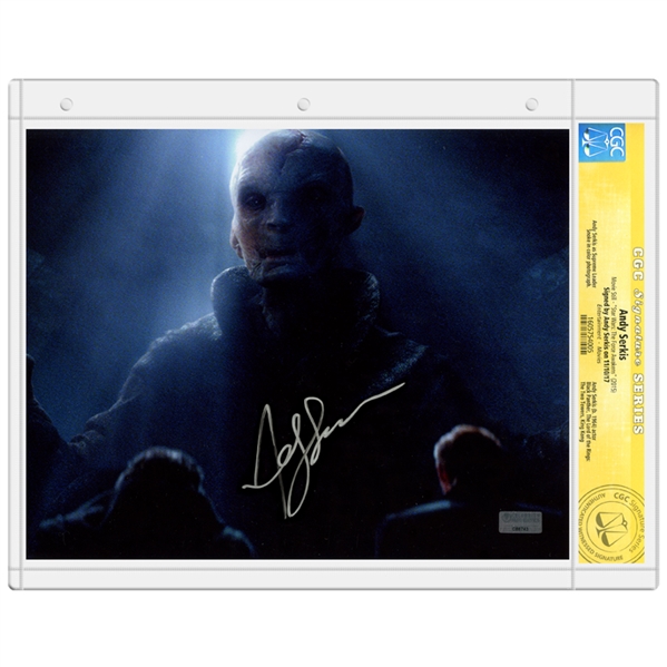 Andy Serkis Autographed Star Wars 8x10 Supreme Leader Snoke Scene Photo * CGC Signature Series