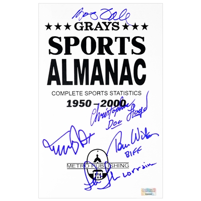 Michael J. Fox, Christopher Lloyd, Thomas Wilson, Lea Thompson and Bob Gale Autographed Back to the Future Part II Grays Sports Almanac
