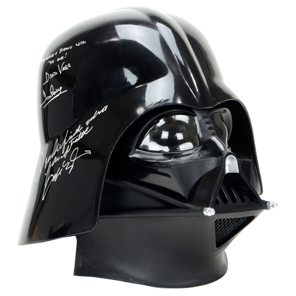Adam Driver and David Prowse Autographed Star Wars Darth Vader Helmet with I Will Finish What You Started, The Force is Strong With This One * FINAL ONE