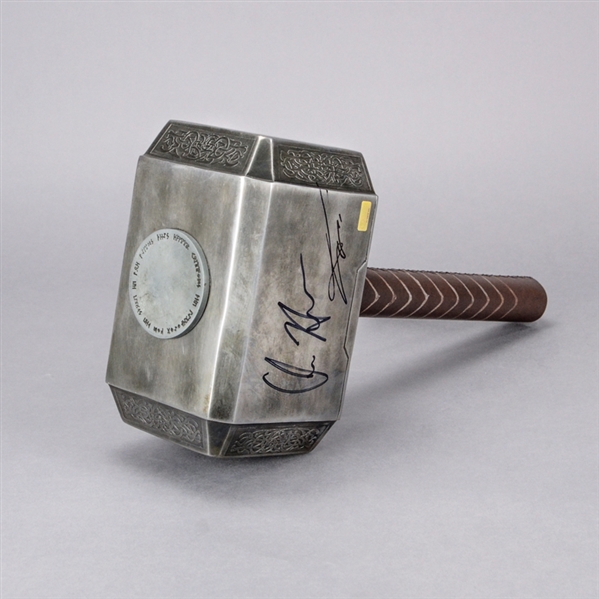 Chris Hemsworth, Stan Lee, Mark Ruffalo, Chris Evans and Avengers Cast Autographed Thor 1:1 Scale Mjolnir