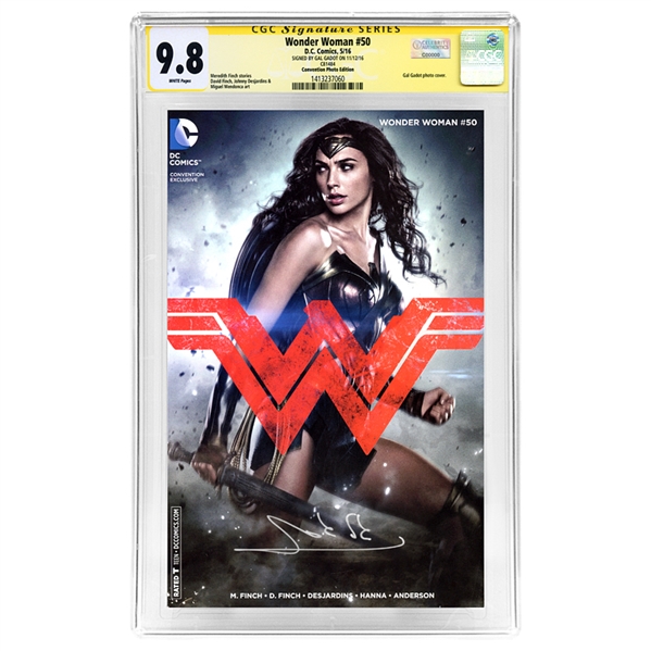 Gal Gadot Autographed Wonder Woman #50 Photo Variant CGC Signature Series 9.8 * VERY RARE!