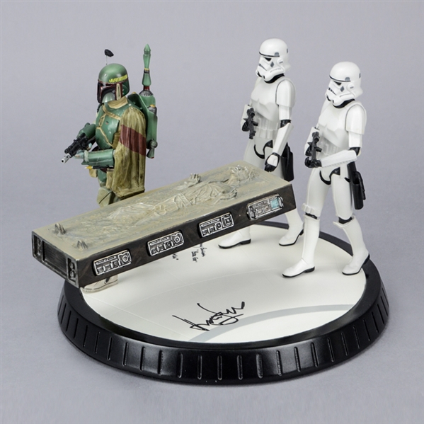 Harrison Ford and Jeremy Bulloch Autographed Star Wars: Boba Fett with Han in Carbonite Gentle Giant Statue * ONLY ONE!