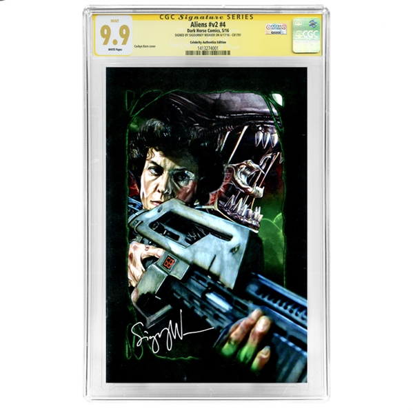 Sigourney Weaver Autographed Aliens #4 CGC Signature Series 9.9 Comic with Celebrity Authentics Variant Cover