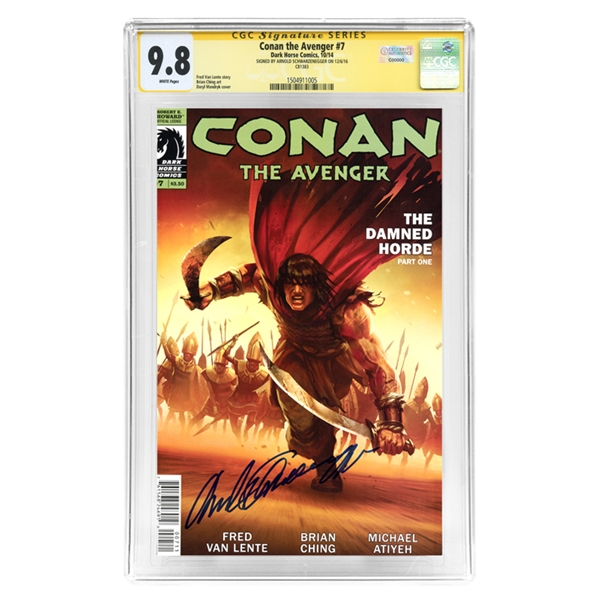 Arnold Schwarzenegger Autographed Conan the Avenger #7 CGC SS Signature Series 9.8 Mint