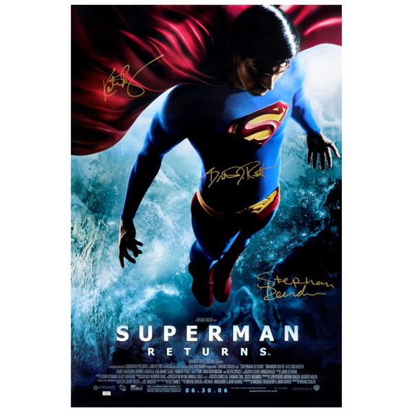 Brandon Routh, Kate Bosworth and Stephan Bender Autographed Superman Returns 27x40 Original D/S Movie Poster
