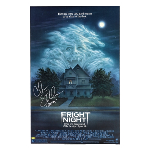 Chris Sarandon Autographed Fright Night 16x24 Movie Poster w/ Jerry Inscription
