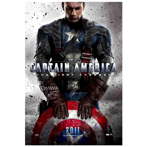 Chris Evans and Dominic Cooper Autographed Captain America: The First Avenger Original Double-Sided 27x40 Movie Poster