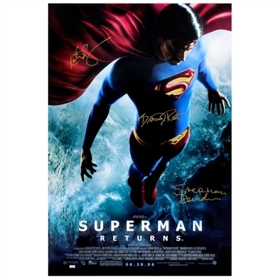 Brandon Routh, Kate Bosworth and Stephan Bender Autographed Superman Returns Original Double-Sided 27x40 Movie Poster
