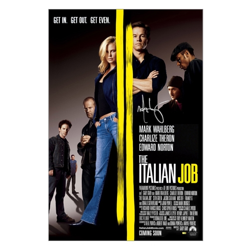 Mark Wahlberg Autographed The Italian Job Original 27x40 Double-Sided Movie Poster