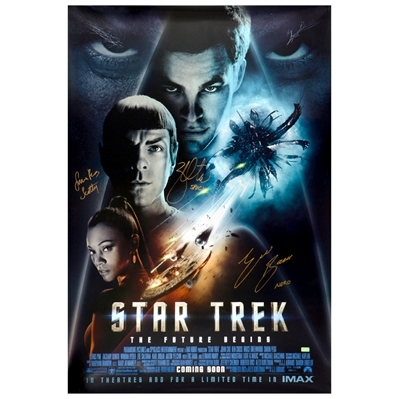 Zachary Quinto, Eric Bana, Simon Pegg Autographed 2009 Star Trek Original 27x40 Double-Sided Movie Poster