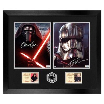  Adam Driver and Gwendoline Christie Autographed Star Wars First Order Dual 8×10 Framed Photo