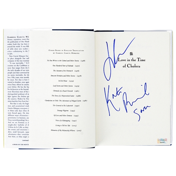 Kate Beckinsale and John Cusack Serendipity Autographed Love in the Time of Cholera Book