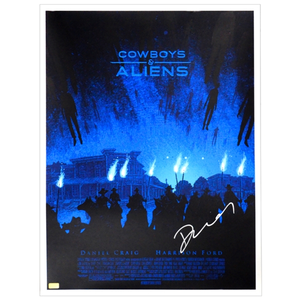 Daniel Craig Autographed 2011 Cowboys & Aliens 18x24 Mondo Movie Poster