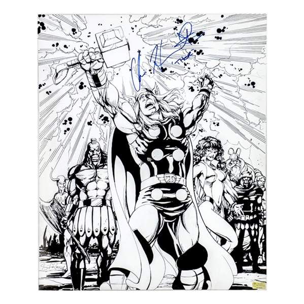 Chris Hemsworth Autographed Thor Original 14x17 Comic Artwork