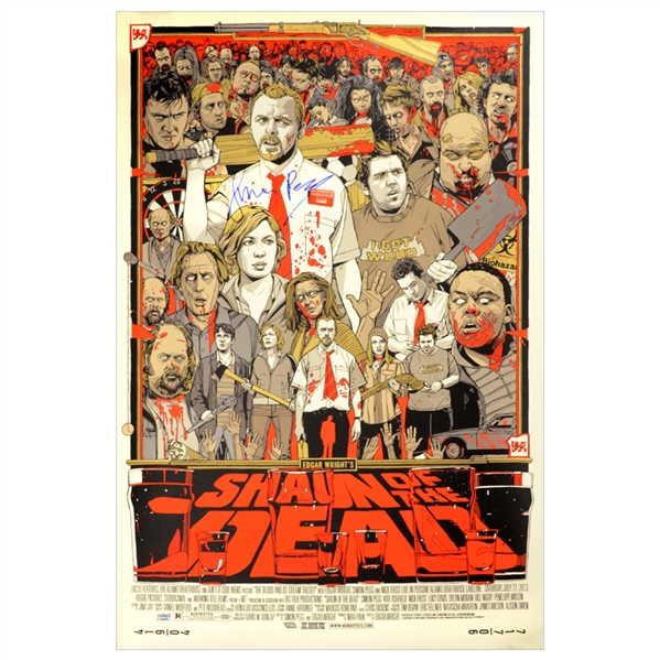 Simon Pegg Autographed Mondo 2004 Shaun of the Dead 24x36 Movie Poster