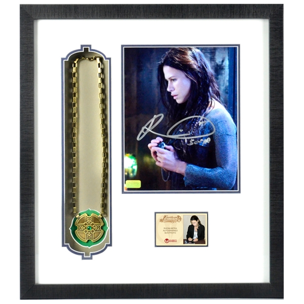 Rhona Mitra Autographed Underworld Necklace 8x10 Framed Photo with Special Edition Underworld Collectors Necklace