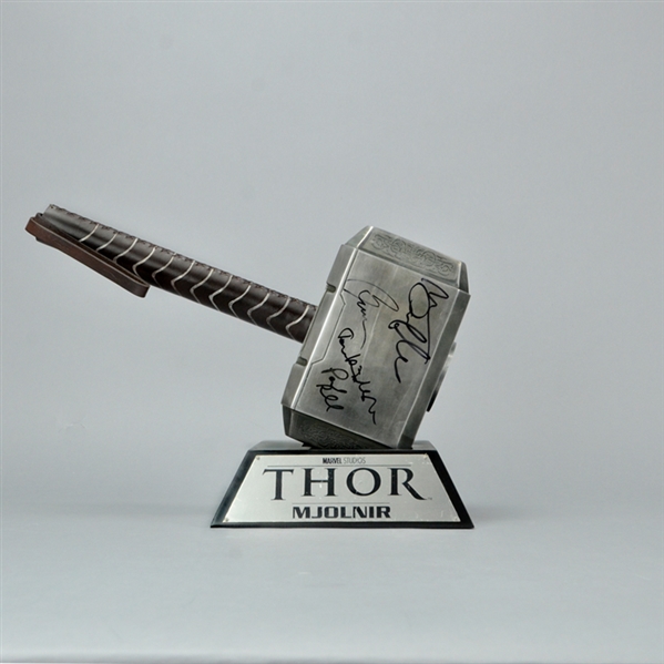 Chris Hemsworth, Stan Lee, Mark Ruffalo, Chris Evans and Avengers Cast Autographed Thor 1:1 Scale Mjolnir