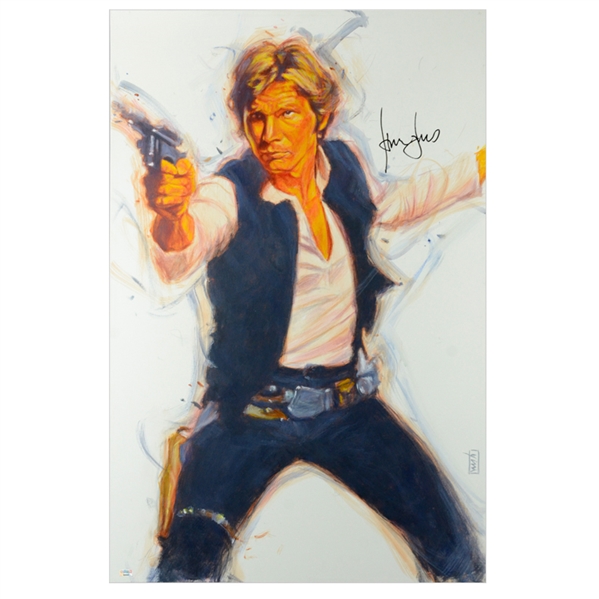 Harrison Ford Autographed Han Solo Original 24"x36" Painting by John Yim