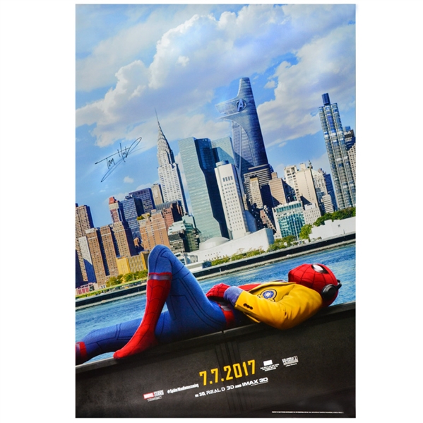 Tom Holland Autographed 2017 Spider-Man: Homecoming 27x40 Original Poster