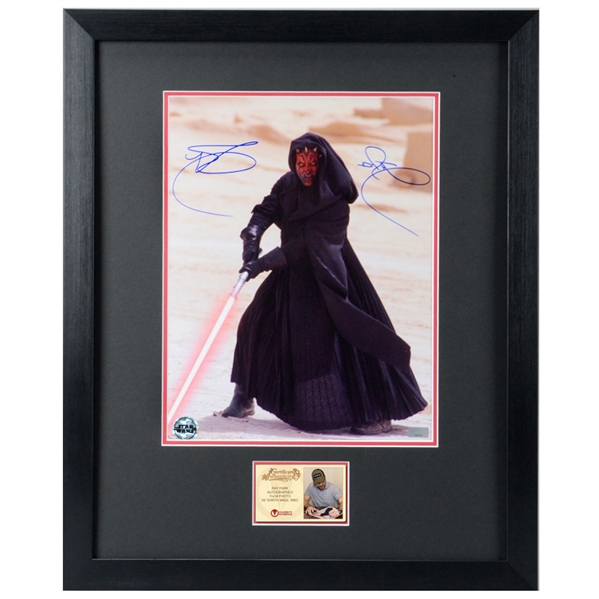 Ray Park Autographed 1999 Star Wars: The Phantom Menace Darth Maul 11x14 Framed Photo with Darth Maul Inscription