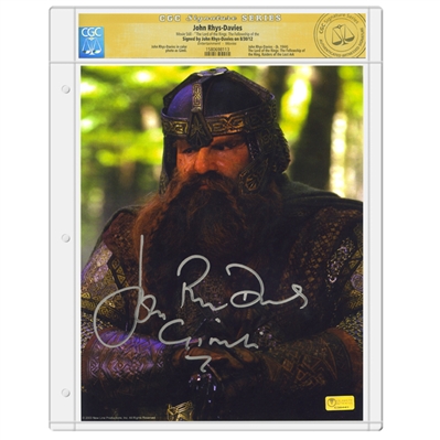 John Rhys-Davies Autographed The Lord of The Rings 8x10 Gimli 8x10 Photo * CGC Signature Series