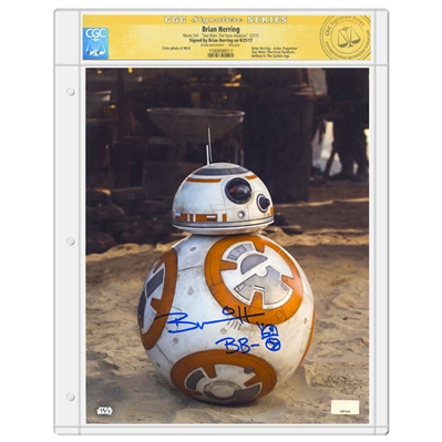Brian Herring Autographed Star Wars: The Force Awakens BB-8 8x10 Photo * CGC Signature Series