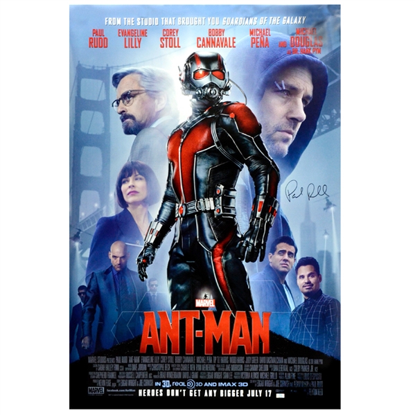 Paul Rudd Autographed Ant-Man Original 27x40 Double Sided Movie Poster