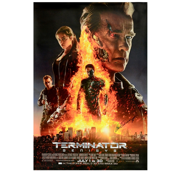 Arnold Schwarzenegger Autographed 2015 Terminator Genisys 27x40 Double Sided Movie Poster