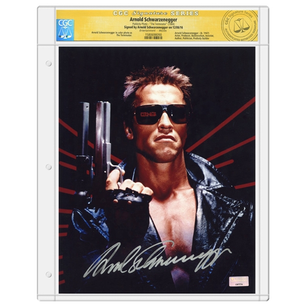 Arnold Schwarzenegger Autographed 1984 Terminator 8x10 Photo * CGC Signature Series