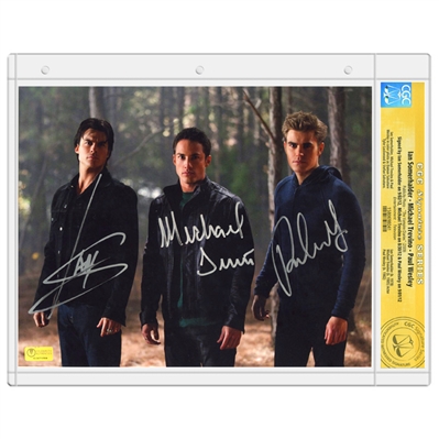 Ian Somerhalder, Michael Trevino, Paul Wesley Autographed The Vampire Diaries 8x10 Trio Photo * CGC Signature Series