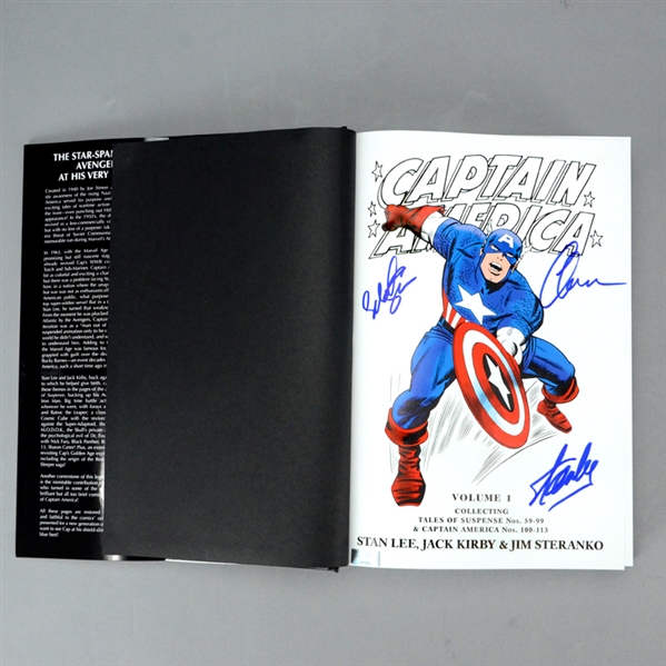 Chirs Evans, Stan Lee and Sebastian Stan Autographed Captain America Omnibus Volume 1