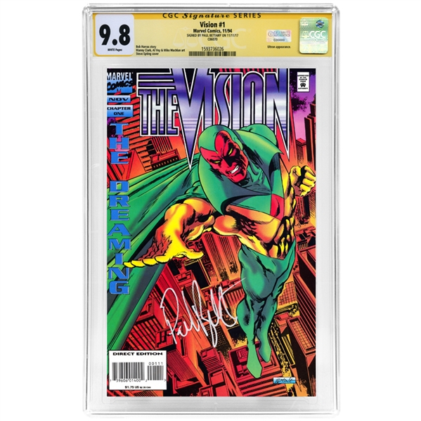 Paul Bettany Autographed The Vision #1 The Dreaming CGC Signature Series SS 9.8 Mint