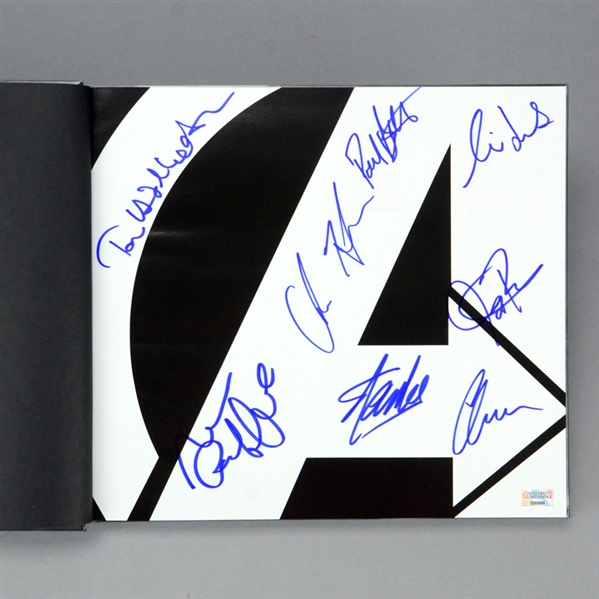 Stan Lee, Chris Evans, Mark Ruffalo, Chris Hemsworth and Avengers Autographed Avengers: The Art of Marvels The Avengers Book