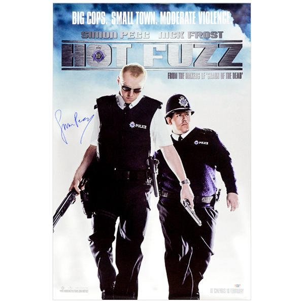 Simon Pegg Autographed 2007 Hot Fuzz Original 27x40 Double-Sided Movie Poster