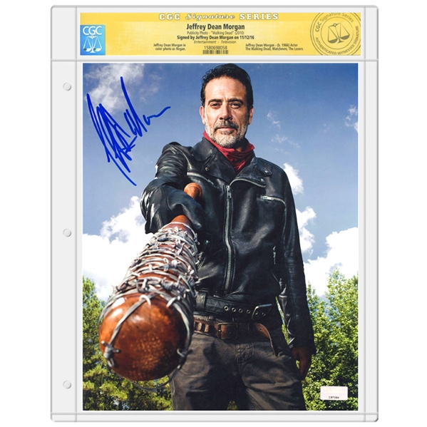 Jeffrey Dean Morgan Autographed Negan Lucille Wants You 8x10 Photo * CGC Signature Series 