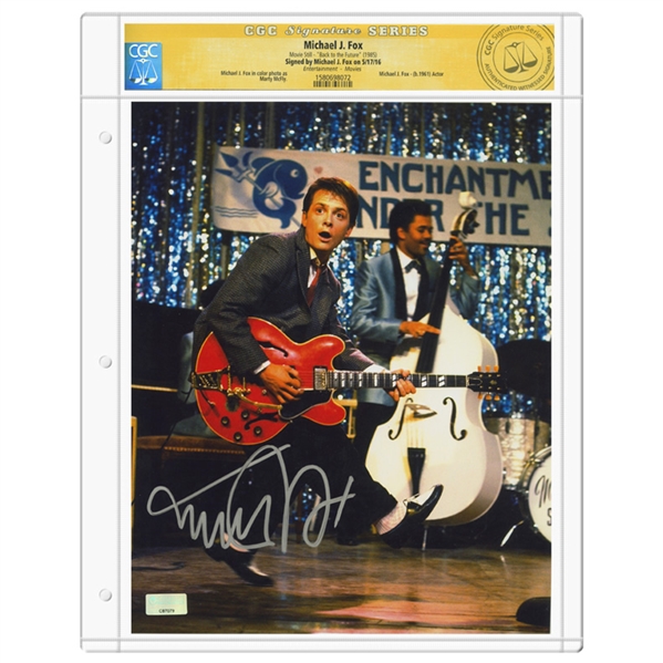 Michael J. Fox Autographed Back to the Future Johnny B. Goode 8x10 Photo * CGC Signature Series