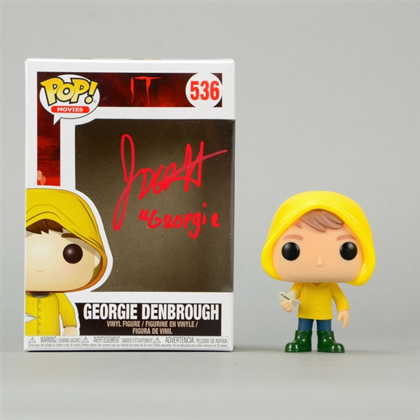 Jackson Robert Scott Autographed IT 2017 Georgie Denbrough POP Vinyl Figure 536 with Georgie Inscription