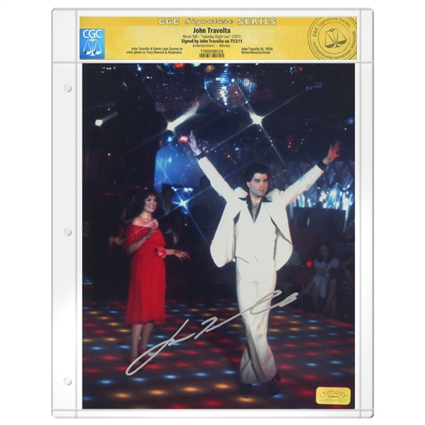 John Travolta Autographed Saturday Night Fever Classic Tony Manero 8x10 Photo * CGC Signature Series