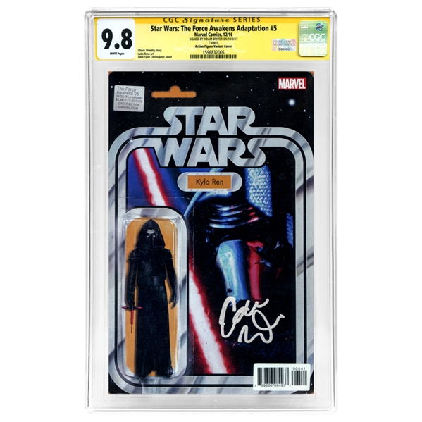 Adam Driver Autographed Star Wars: The Force Awakens #5 CGC Signature Series 9.8 with Action Figure Variant Cover