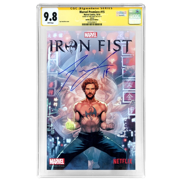 Finn Jones Autographed Marvel Premiere #15 CGC SS 9.8 Mint Rare Iron Fist Netflix Special Edition Variant Cover