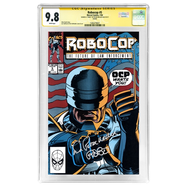 Peter Weller Autographed Robocop #5 The Future of Law Enforcement CGC Signature Series 9.8 Mint