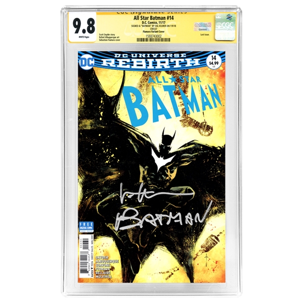 Val Kilmer Autographed All Star Batman #14 CGC Signature Series 9.8 with Fiumara Variant Cover