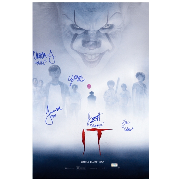 Jaeden Lieberher, Jack Dylan Grazer, Jackson Robert Scott 2017 IT Cast Autographed 16x24 Poster with Character Names