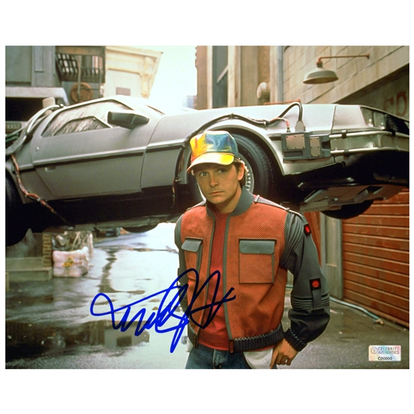 Michael J. Fox Autographed 8×10 Back to the Future Part II Photo