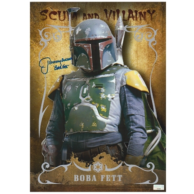 Jeremy Bulloch Autographed Topps Star Wars Boba Fett Scum and Villainy 10x14 Card #09/99