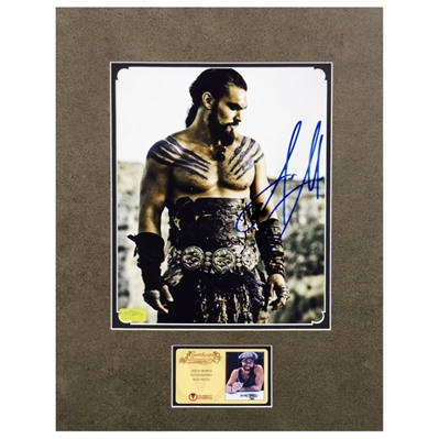 Jason Momoa Autographed Game of Thrones Khal Drogo 8x10 Matted Photo