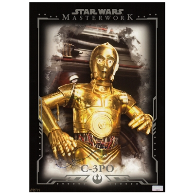 Anthony Daniels Autographed Topps Star Wars Masterwork C-3PO 10x14 Card #08/99