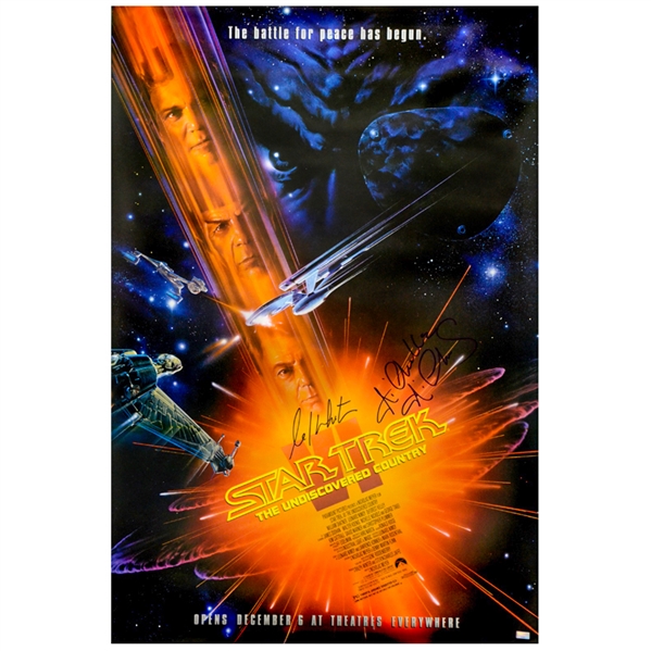 William Shatner and Nichelle Nichols Autographed Original 27x40 Star Trek Undiscovered Country Movie Poster