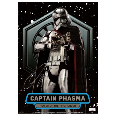 Gwendoline Christie Autographed Topps Star Wars Power of the First Order Captain Phasma 10x14 Trading Card #04/99