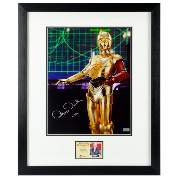 Anthony Daniels Autographed Star Wars: The Force Awakens C-3PO 11x14 Framed Metallic Photo